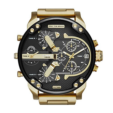 Diesel Men's Watch Mr. Daddy 2.0, Multifunction Movement, 57mm Silver Stainless Steel Case with Leather Strap, DZ7313 on Sale